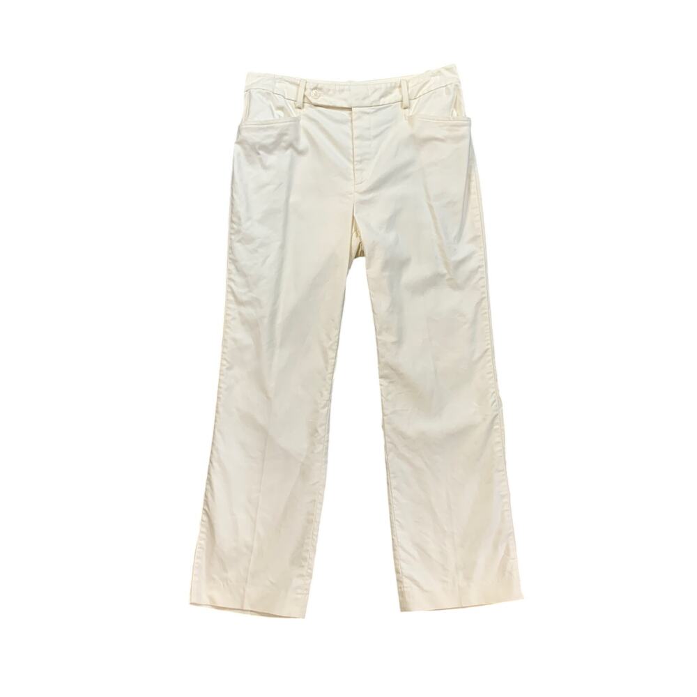 Lauren Ralph Lauren Pants Womens 6P Petite Ivory Cotton Blend Stretch Trousers